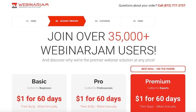 Account Creation WebinarJam