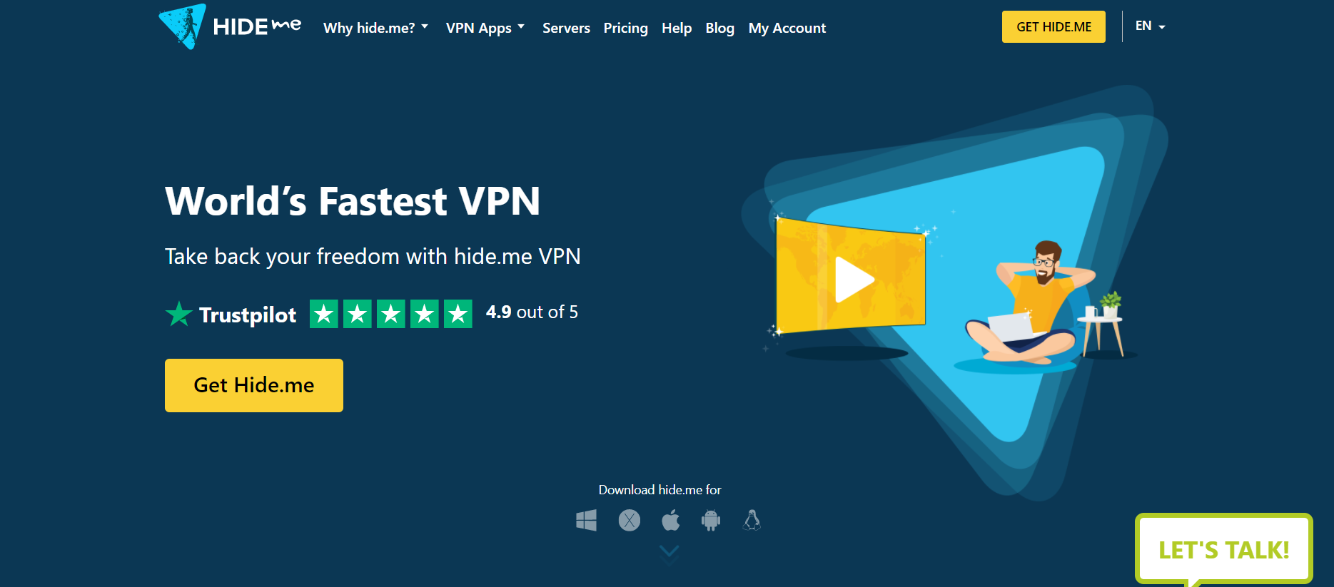 Hide.me - top free vpns for android