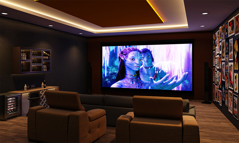 Entertainment room decor for movie nights