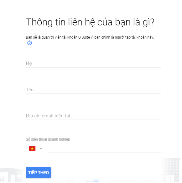 Ô điền thông tin liên hệ