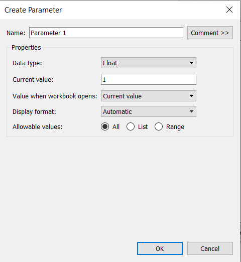 Create Parameter With Custom SQL in Tableau