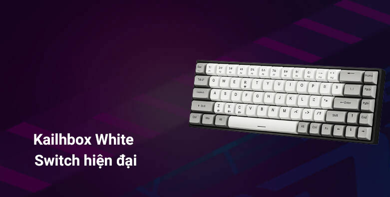 Bàn phím cơ không dây E-dra EK368W (Kailhbox White Switch) | Switch hiện đại