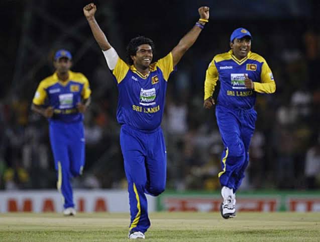 Lasith Malinga celebrates his wicket