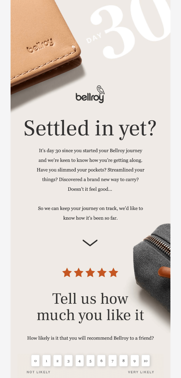 Bellroy feedback email