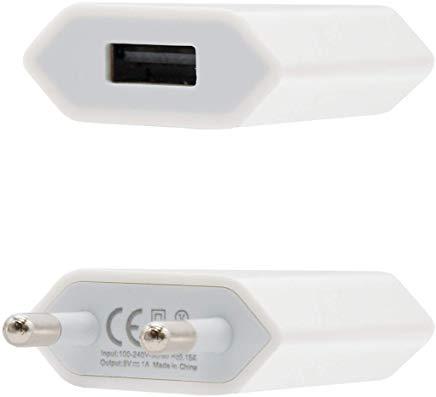 NanoCable 10.10.2001 - Mini cargador USB para Apple iPod, iPhone, iPAD, 5V/1A, Blanco