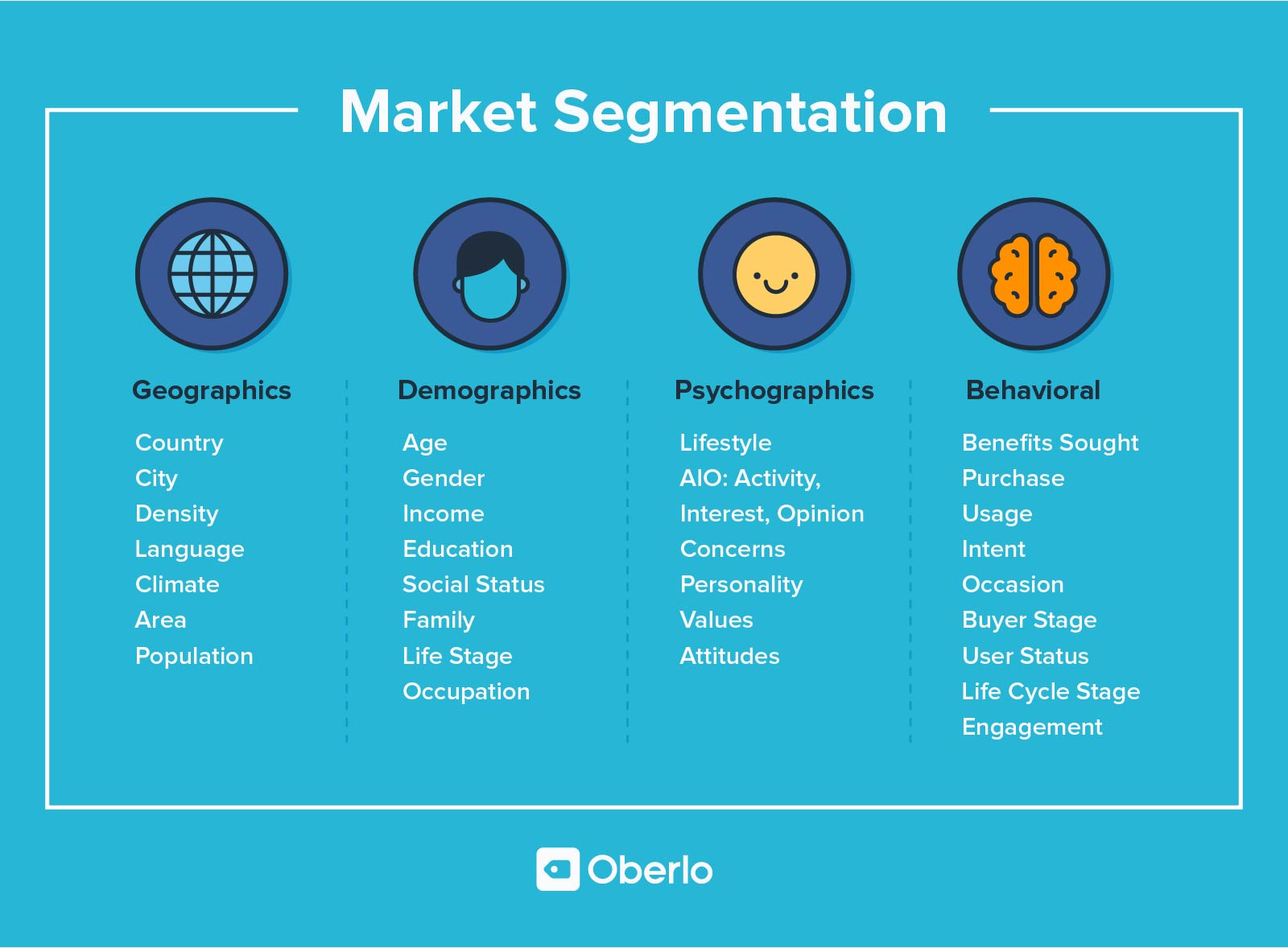 Infographic with market segmentation options