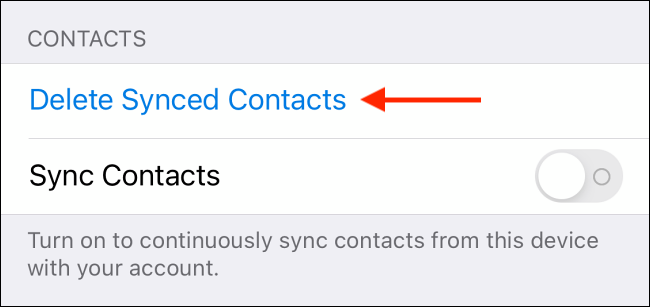 Tap Delete Synced Contacts in Telegram for iPhone
