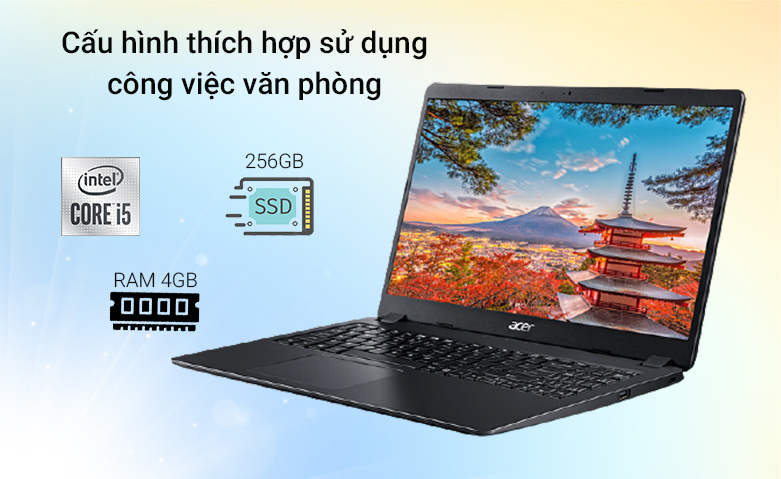 Laptop ACER Aspire 3 A315-56-502X (NX.HS5SV.00F)  | cấu hình mạnh mẽ