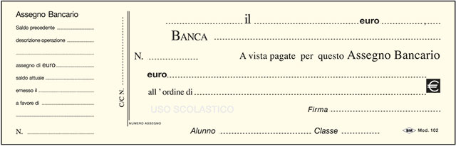Assegno bancario da compilare pdf