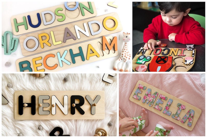 Personalized name puzzles from Etsy