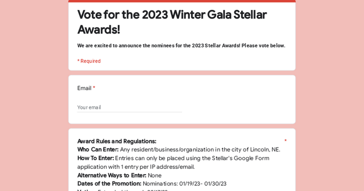 Vote for the 2023 Winter Gala Stellar Awards!