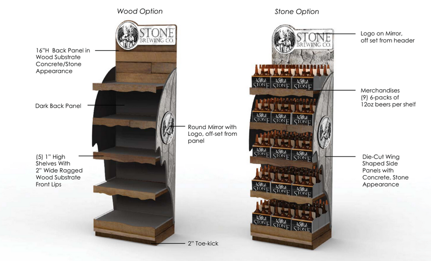 Wood Option and Stone Option craft beer displays, Concord Displays blog