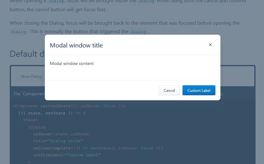 Modal window is an UI element