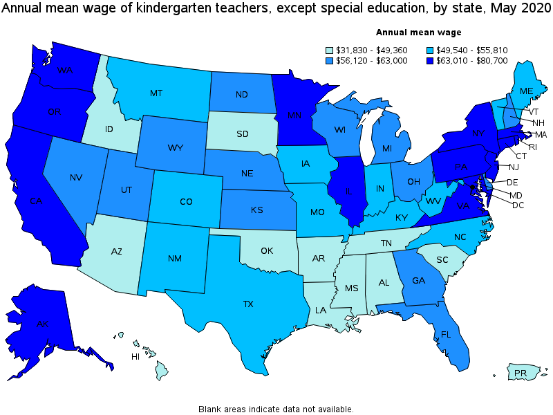 Annual mean wage by State