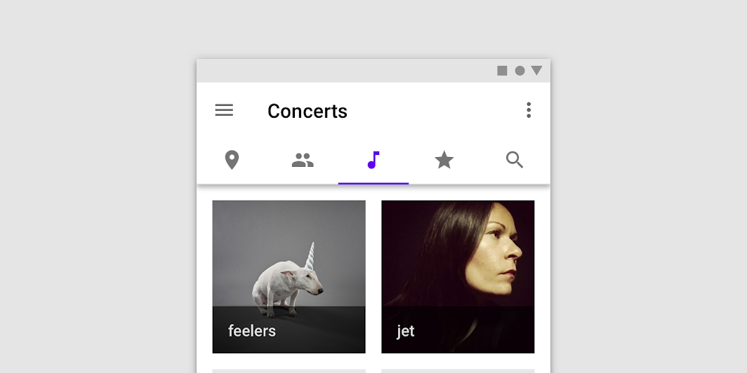 Material design tabs with icons instead of text