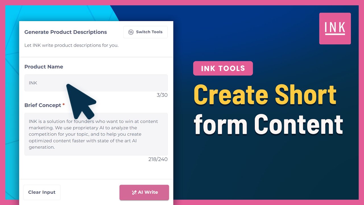 INK for All - AI Tools - How to create short form content - YouTube