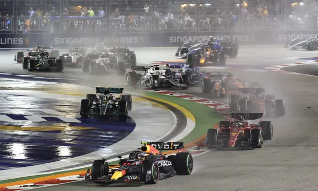 Sergio Pérez wins the wet Singapore Formula One Grand Prix, while Max Verstappen has to wait.. Singapore's Grand Prix was supposed
