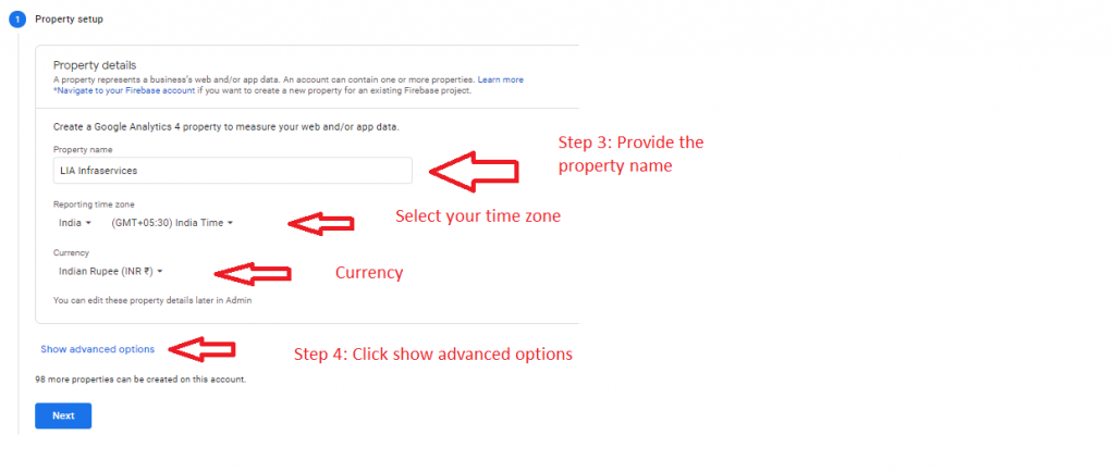 Steps to downgrade Google Analytics 4 to Universal Analytics - Advance options - Lia infraservices