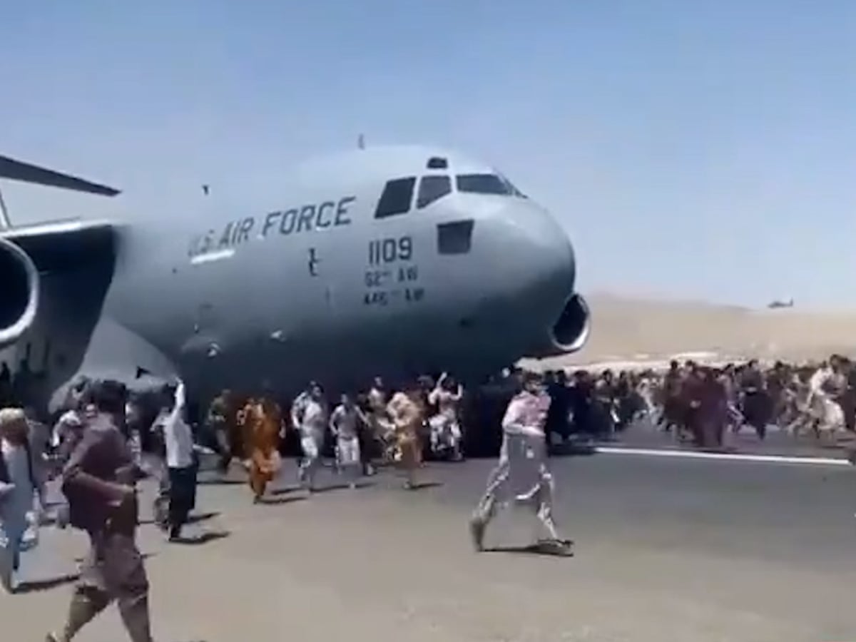 Kabul airport: footage appears to show Afghans falling from plane after  takeoff | Afghanistan | The Guardian