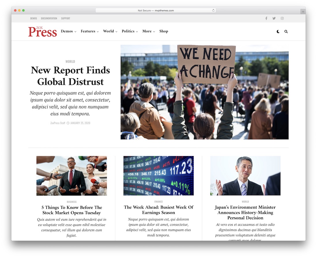 tema de wordpress de noticias de zoxpress