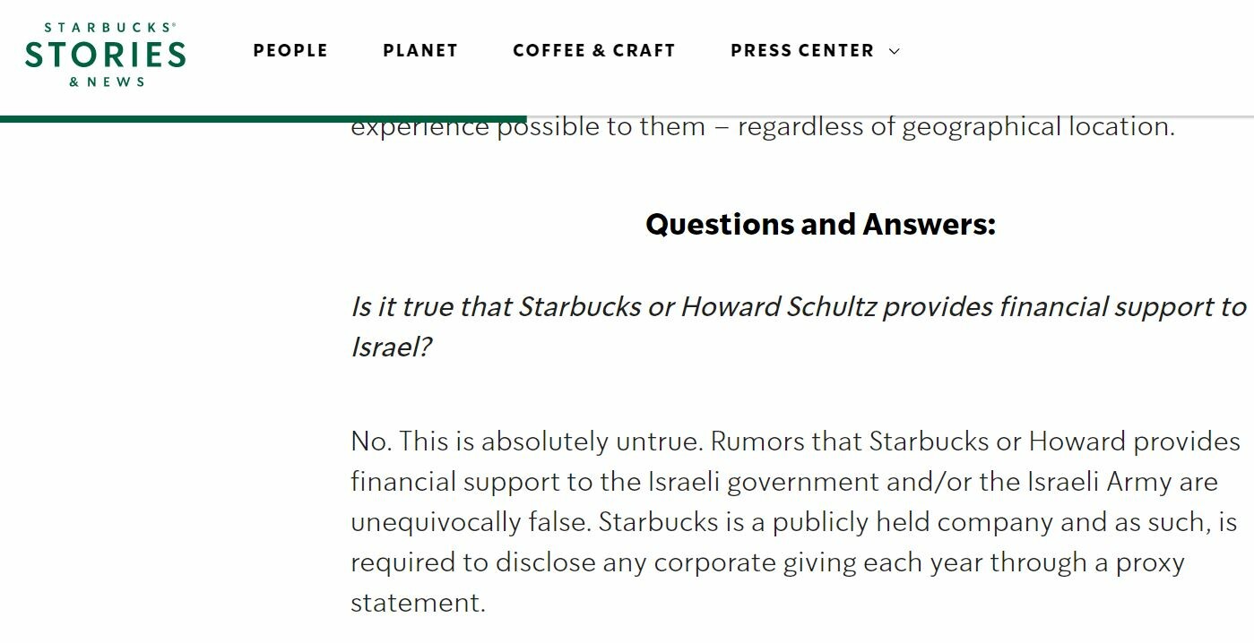 Starbucks Is Not On Bds List Misbar