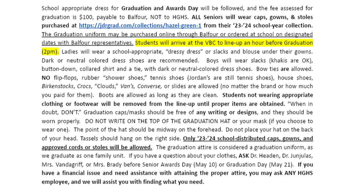 Graduation attire