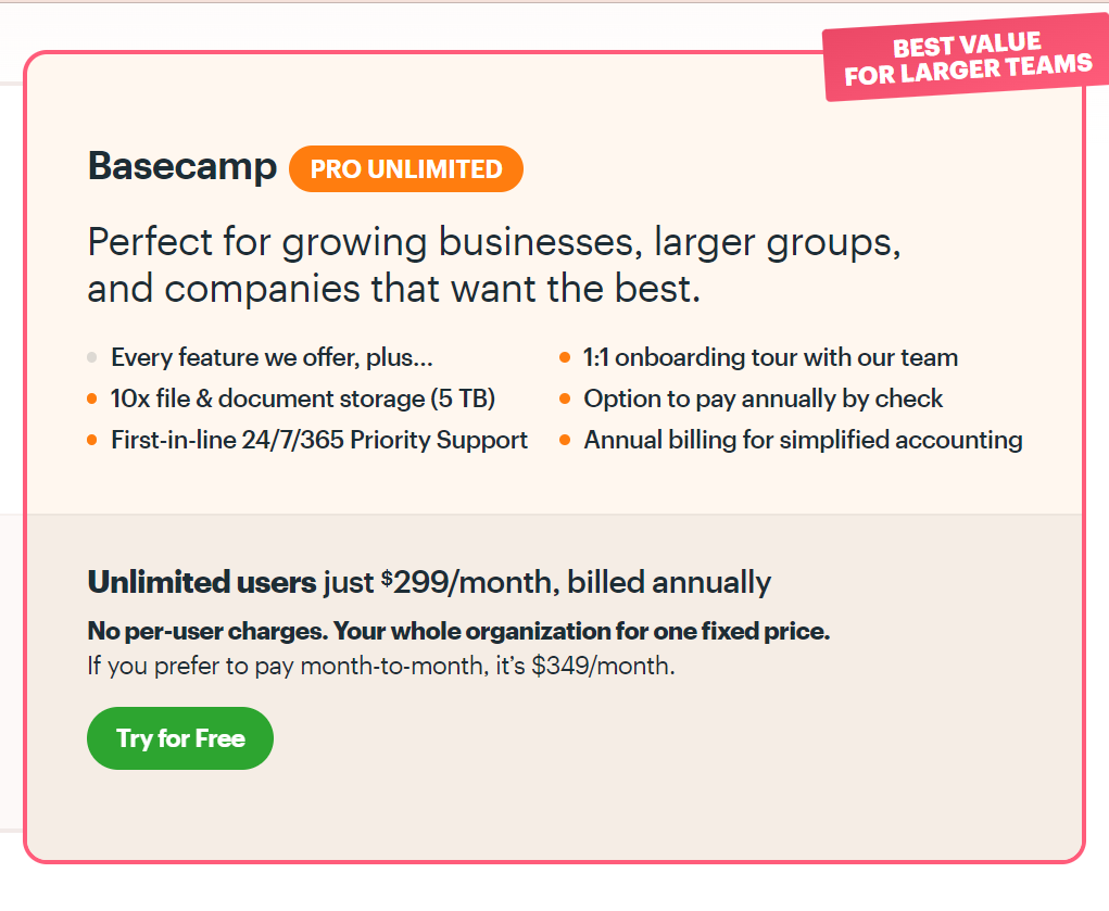 Basecamp Pro Unlimited