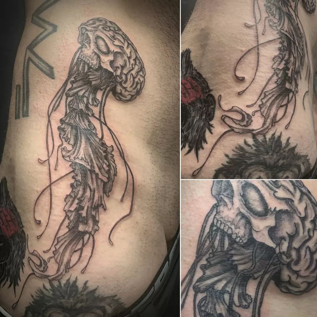 Skull And Jellyfish Tattoo