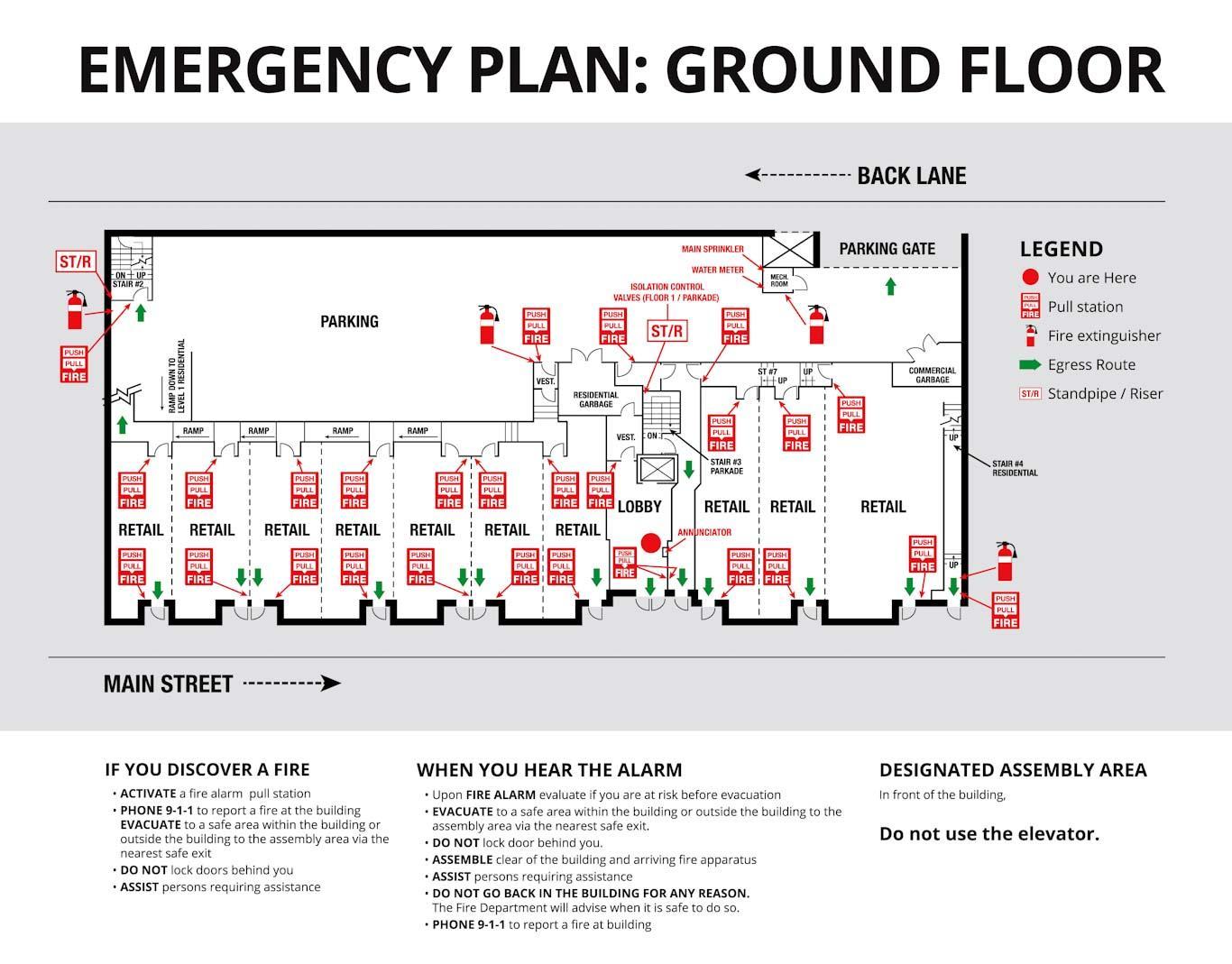 Example Emergency Action Plan Floor Escape Exit Map