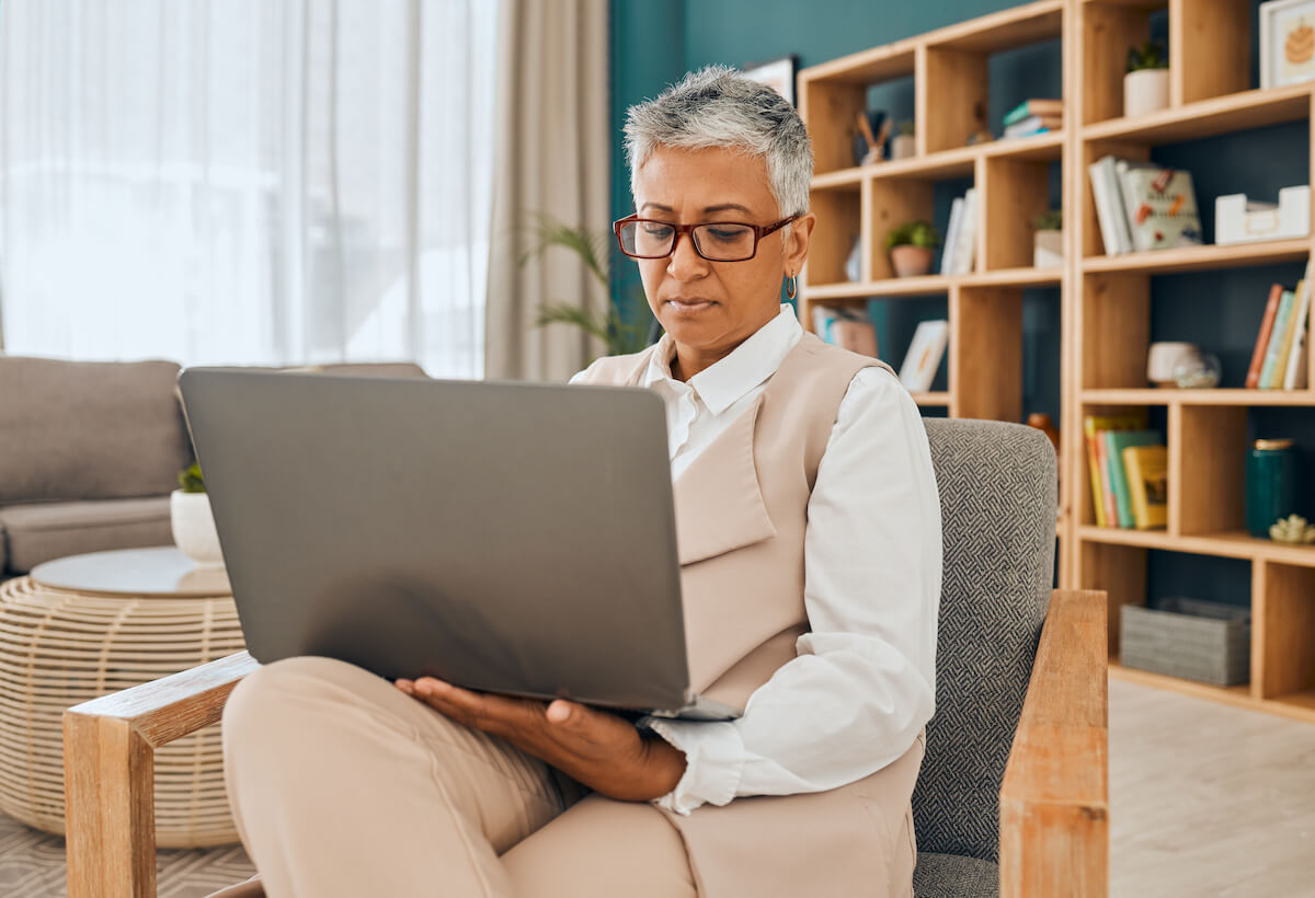 Health information technology: doctor using a laptop