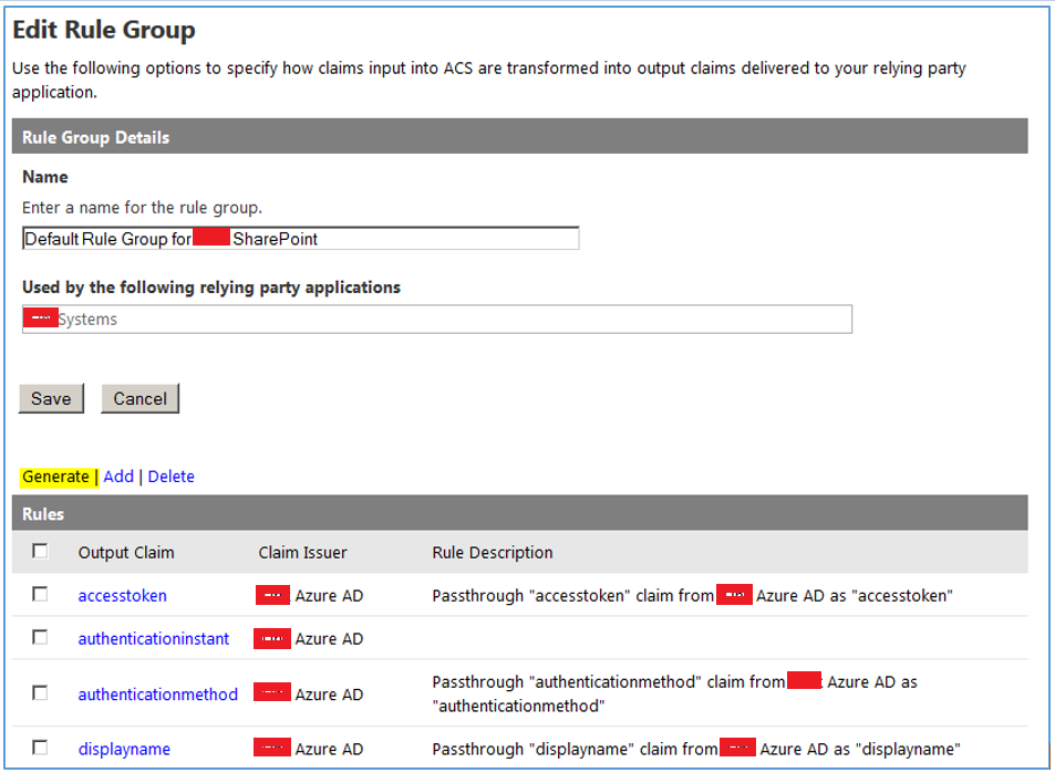 Edit Rule Group Settings