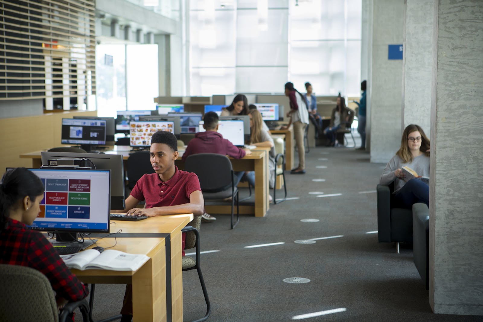 Students in Ontario Tech library