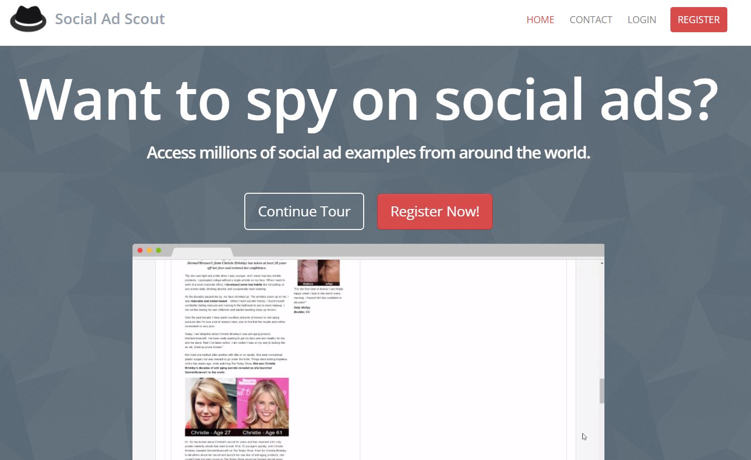 Site Social Ad Scout