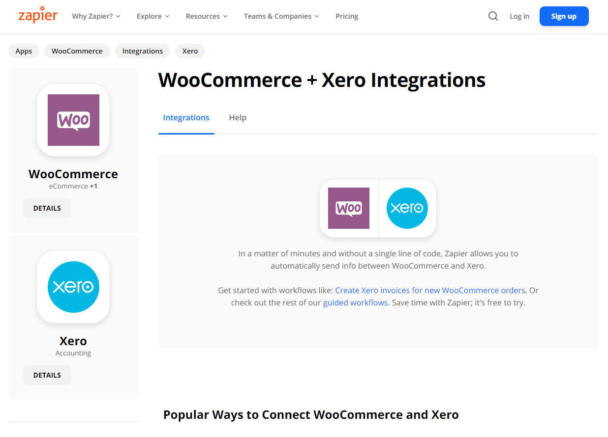 Woocommerce + Xero integrations 
