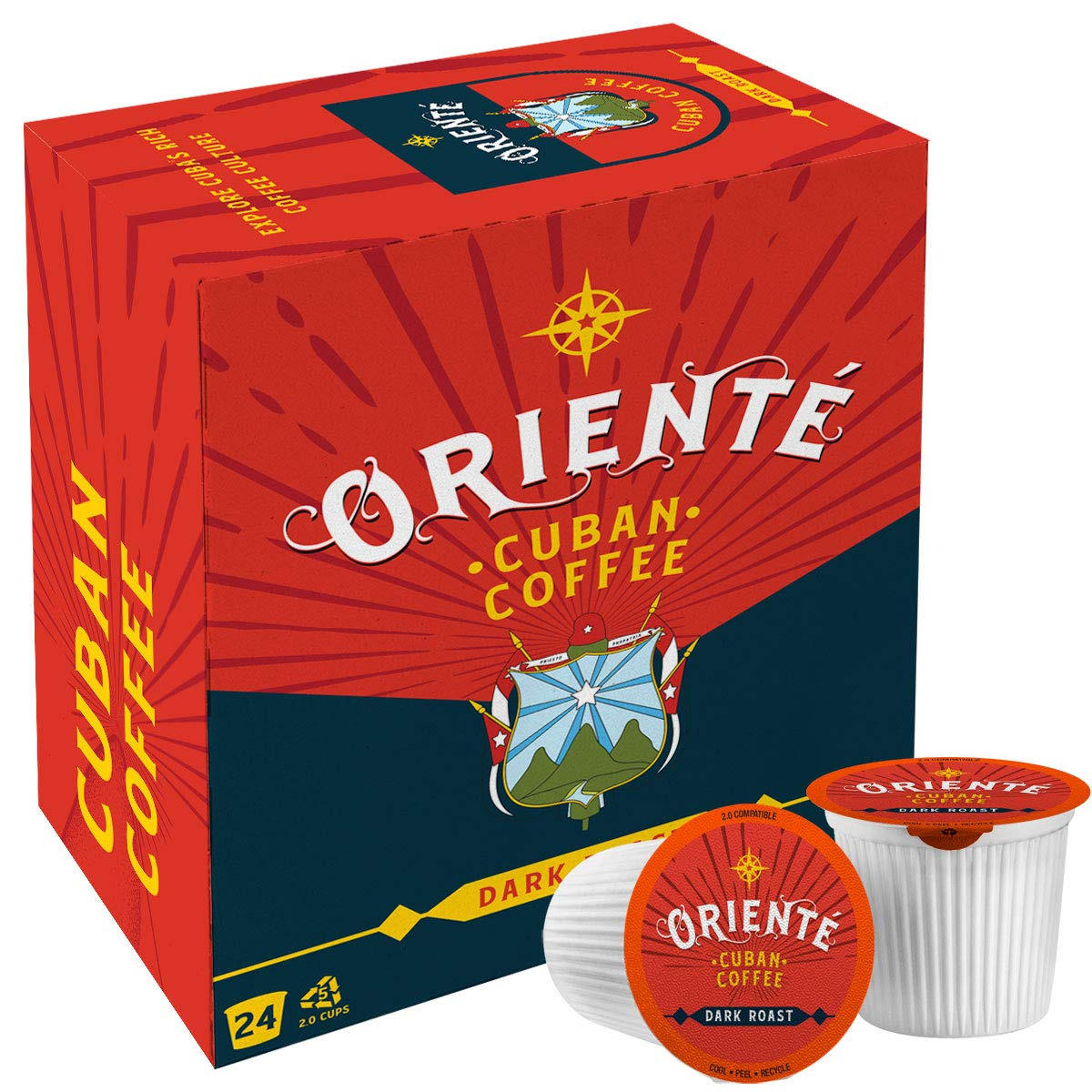Oriente Cuban Coffee Roasters Dark Roast Cuban Coffee Pods Pack of 24