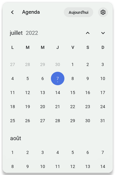 Visualiser le calendrier Google dans ChromeOS