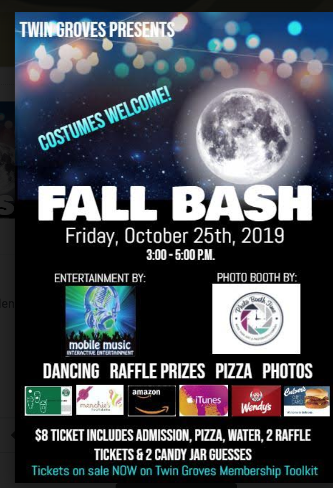 Twin Groves Fall Bash flyer