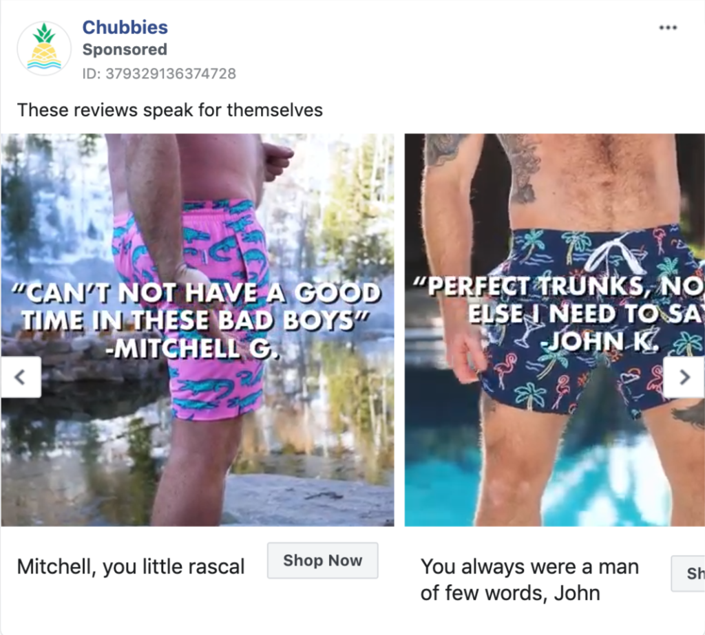 Chubbies ad example