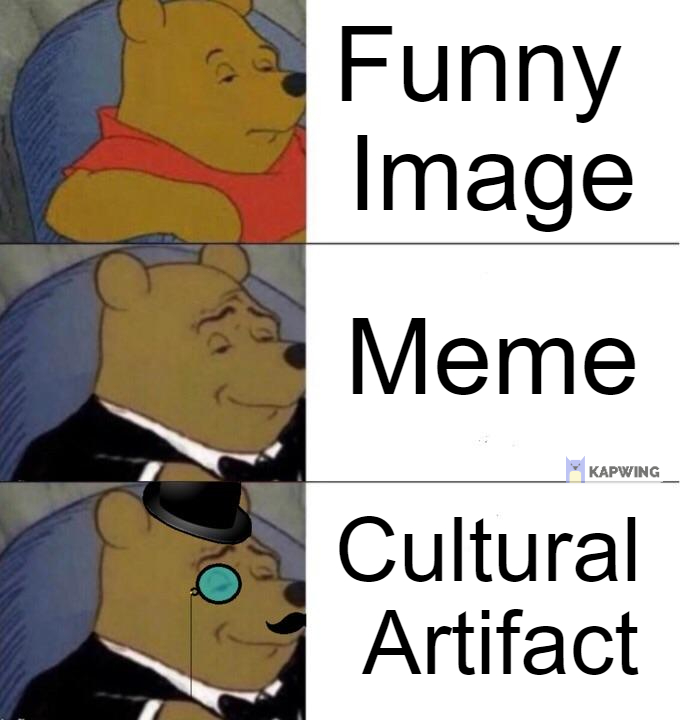 Immagine divertente contro meme contro artefatto culturale