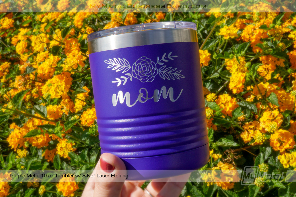 Purple 10 Oz Personalized Metal Tumblers Ready For Your Name Or Logo