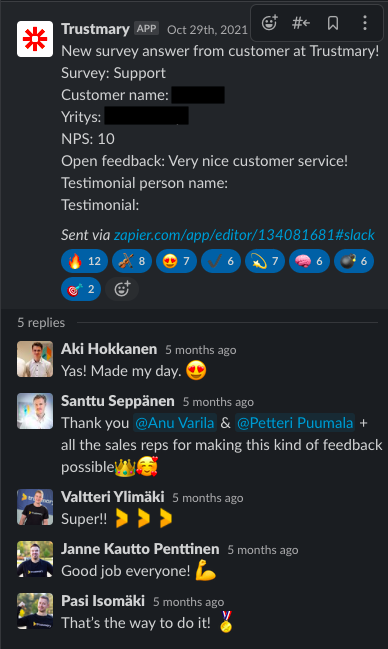 share customer feedback