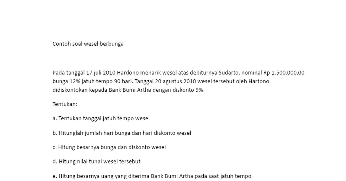 Contoh Soal Wesel Berbunga Docx Google Drive