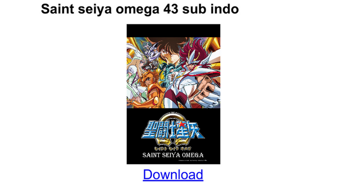 Download Anime Saint Seiya Omega Sub Indo Full Episode