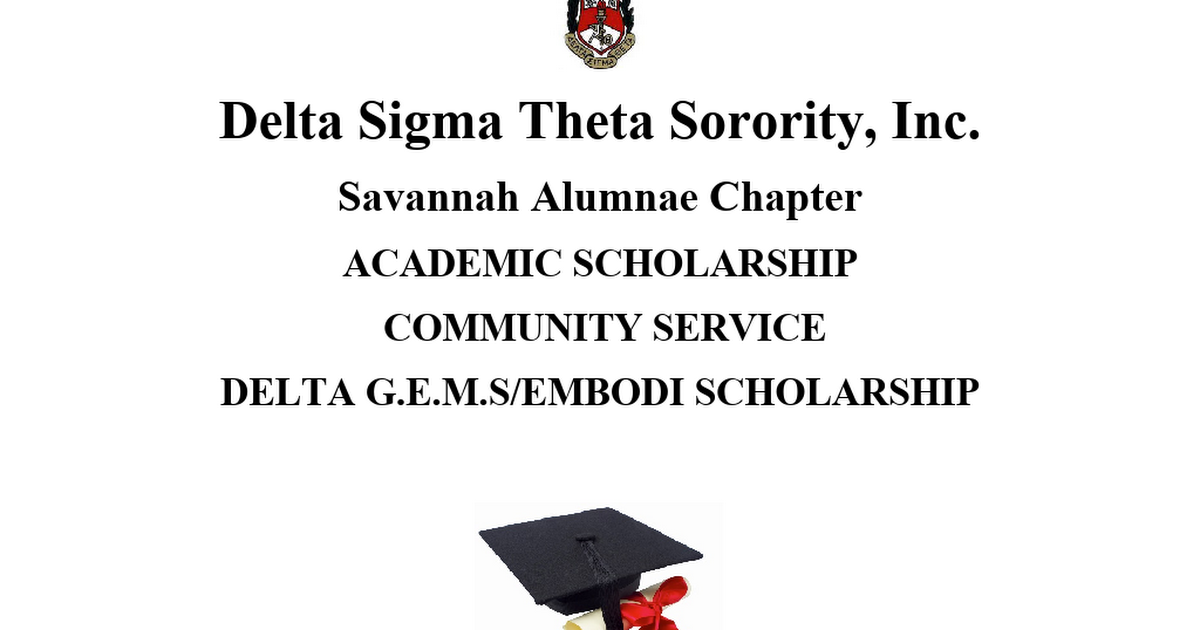 Delta Sigma Theta Sorority, Inc Scholarship Application High School Students.docx
