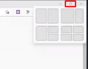Hover over the Maximize button to view the snap layout options