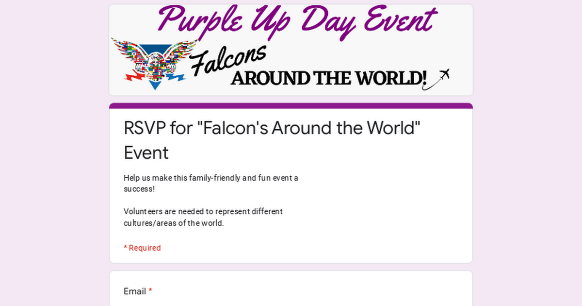 RSVP for "Falcon's Around the World" Event