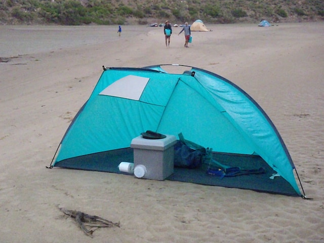 Shelter for river toilet groover