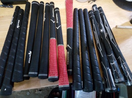 Golf Grips Laid on Table