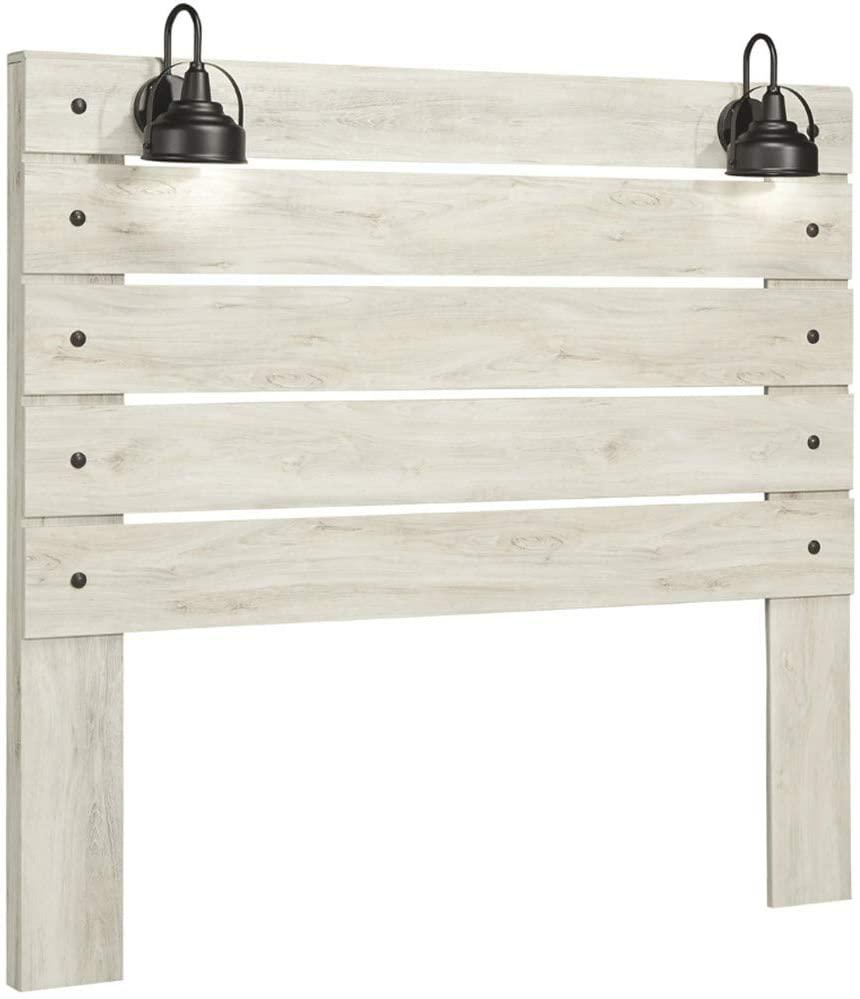 Choose a wooden headboard with lights to easily sit up and read