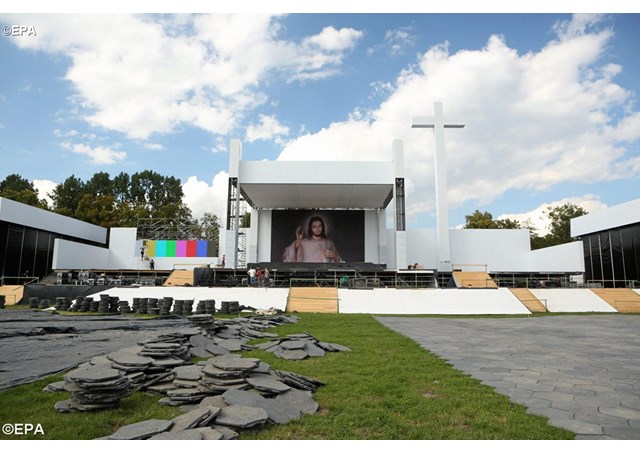 Special altar as well as technical infrastructure is being set up for the upcoming World Youth Day 2016 - EPA